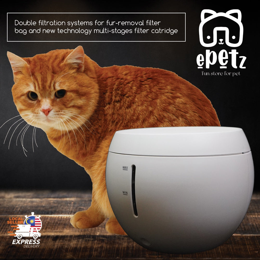 2.5L Bekas Air Minuman Kucing Automatik Automatic PET Drinking Fountain for Dogs Cats Drink with LED Indicator