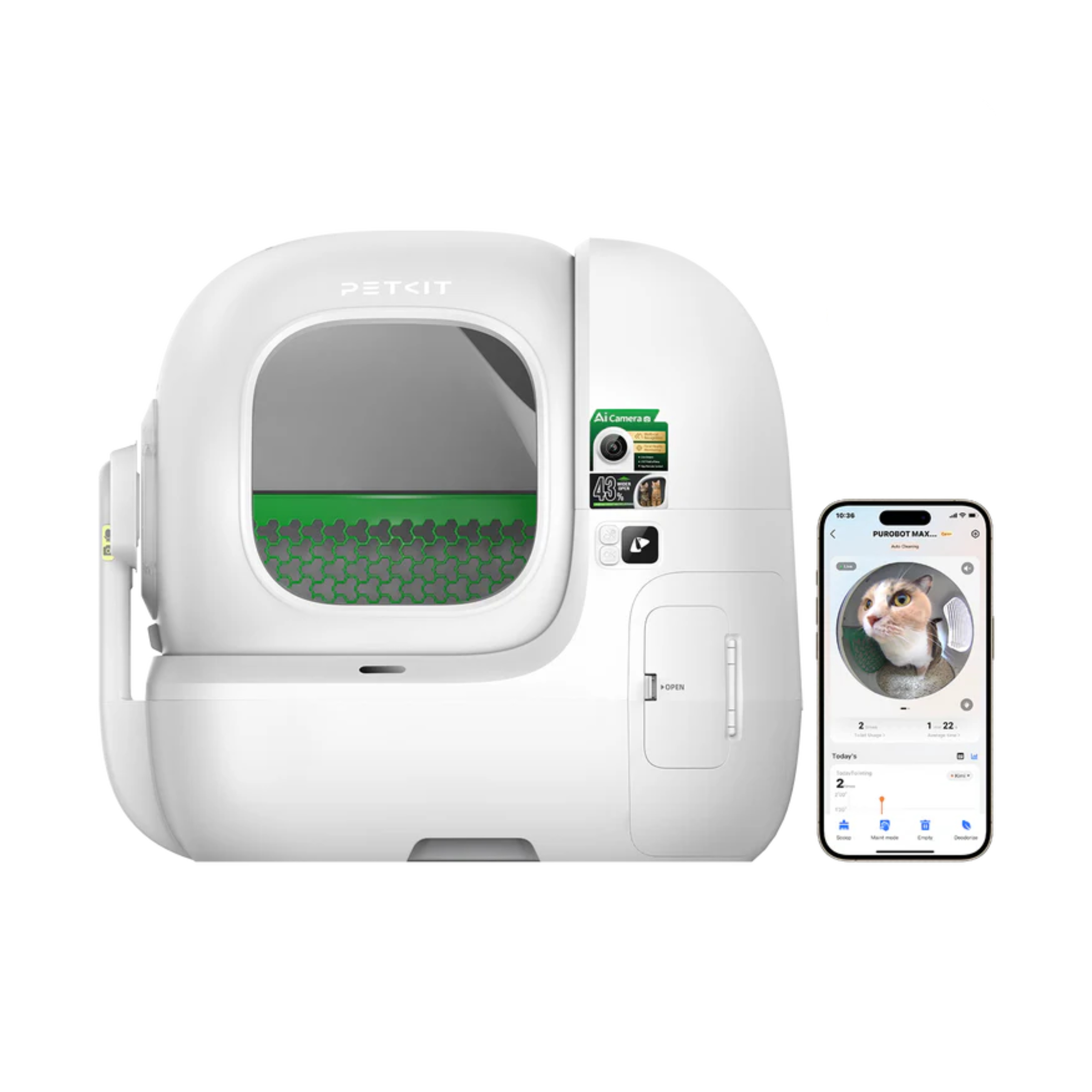 PETKIT PUROBOT MAX PRO 2 Self-Cleaning Cat Litter Box with Camera