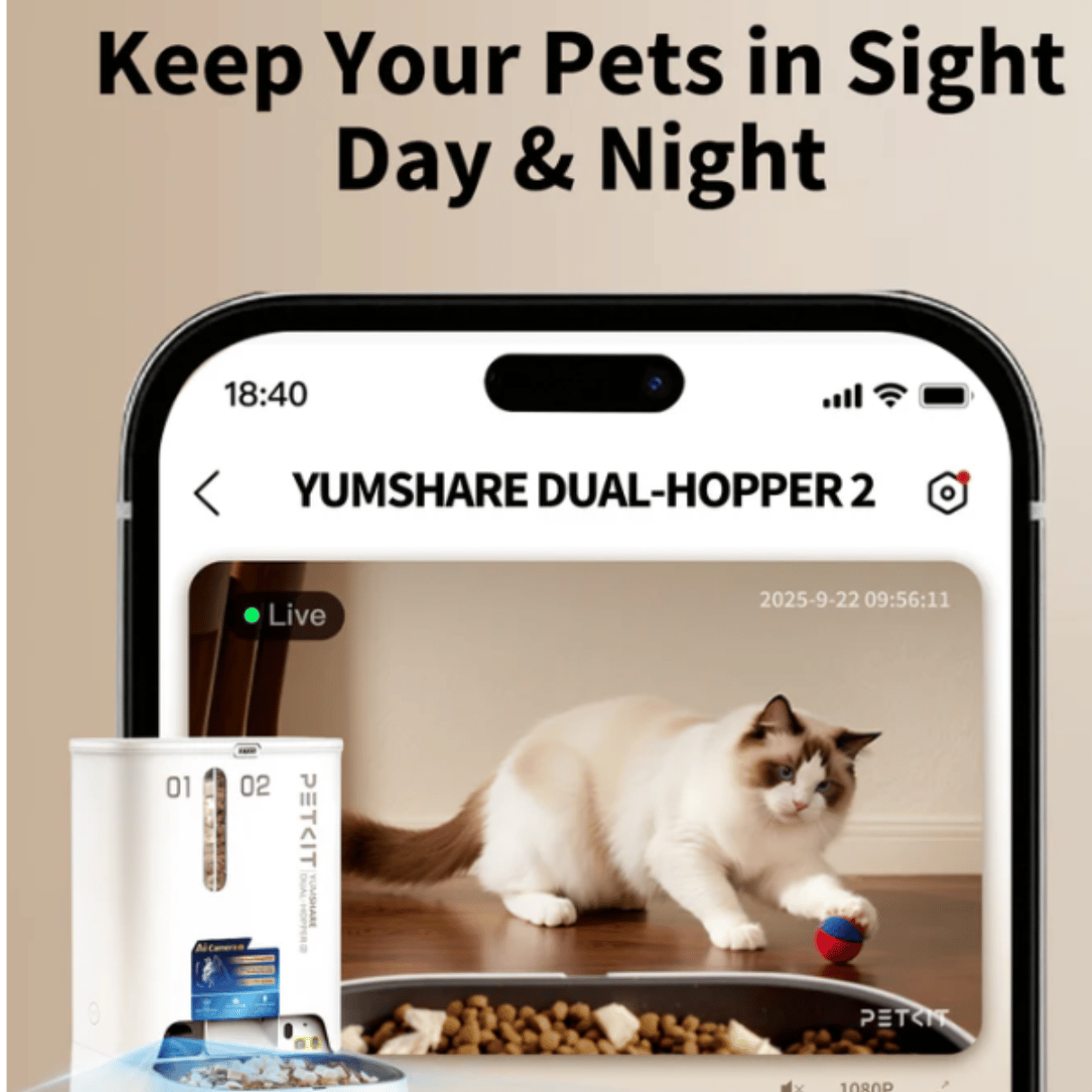 PETKIT Yumshare Dual Hopper Auto Smart Pet Feeder