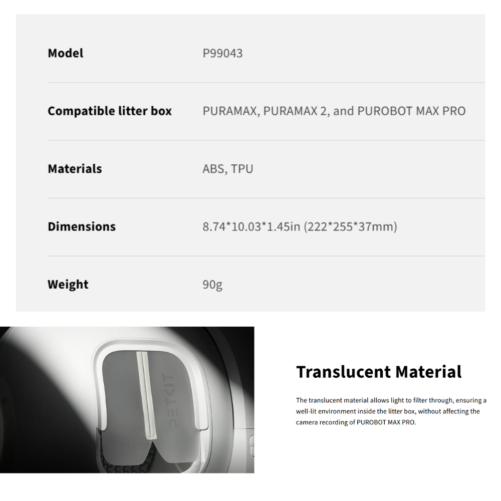 PETKIT Magnetic Dustproof Curtain 2.0 for PURAMAX 2/PUROBOT MAX PRO