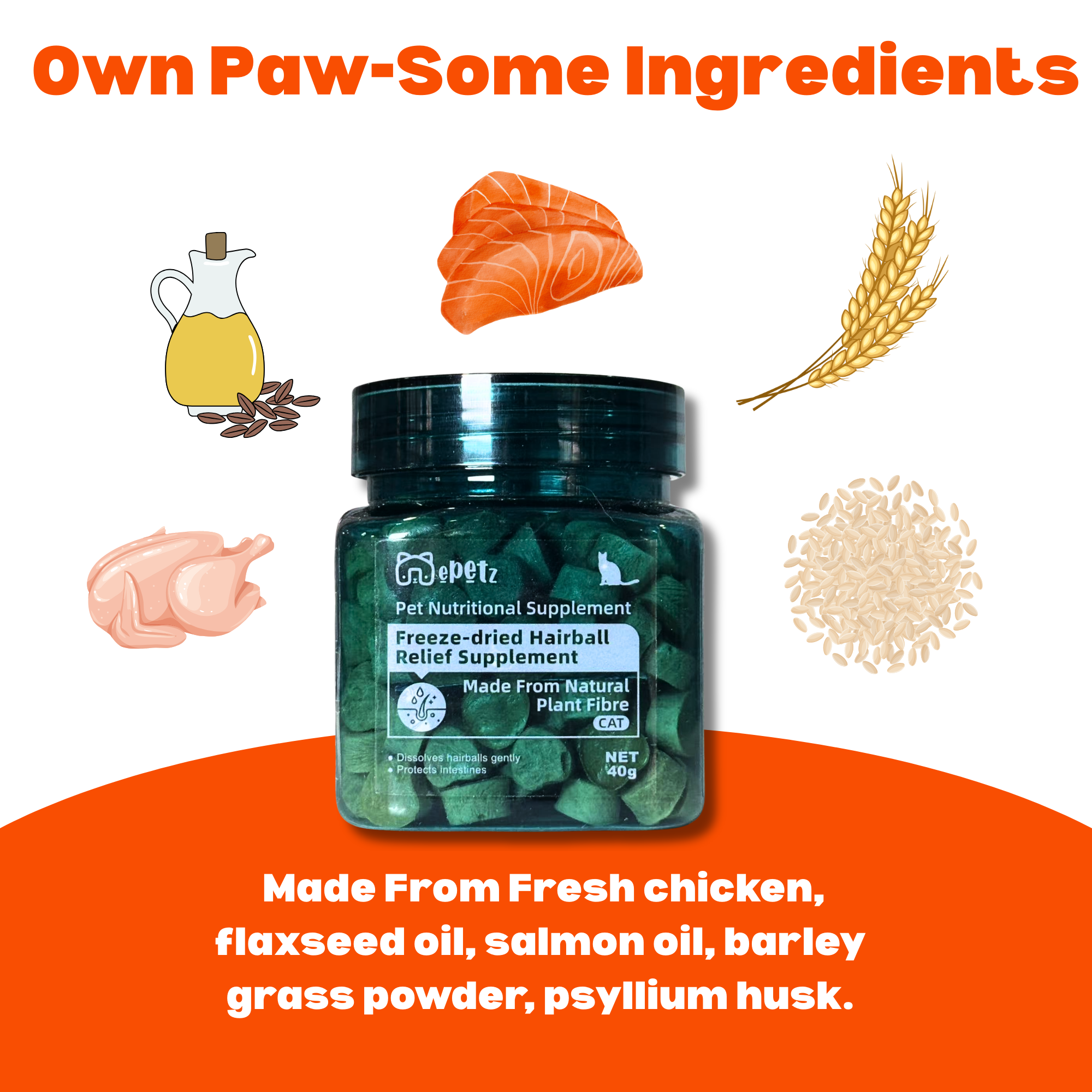 Freeze-dried Hairball Relief Supplement