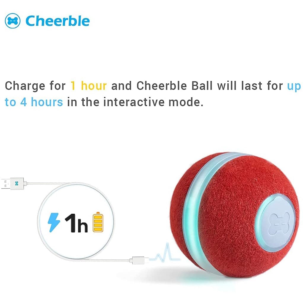 Cheerble USB Charging Bola Mainan Kucing Automatik Automatic Cat Toy Interactive Cat Ball, Rechargeable