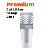 Premium Cat Litter Scoop Upgraded 2 in 1 Shovel with Built-In Waste Bin Scope Pasir Kucing