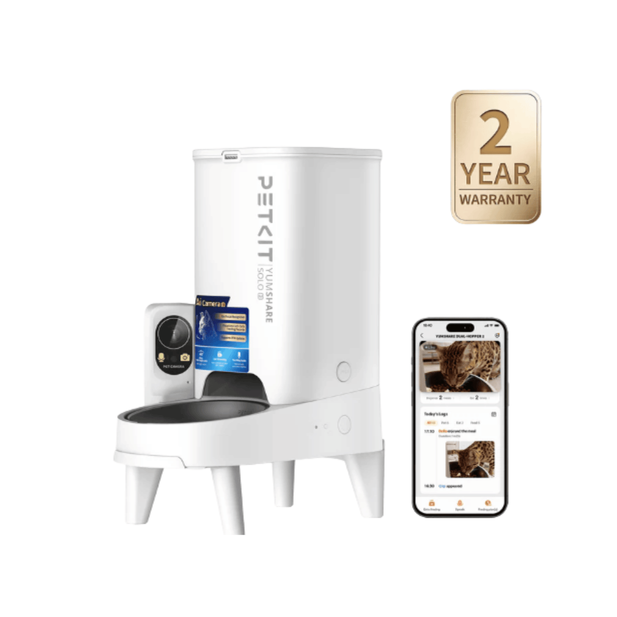 ePetz PETKIT Yumshare Solo 2 Automatic Pet Feeder w/ Camera | Bekas Makanan Haiwan Automatik