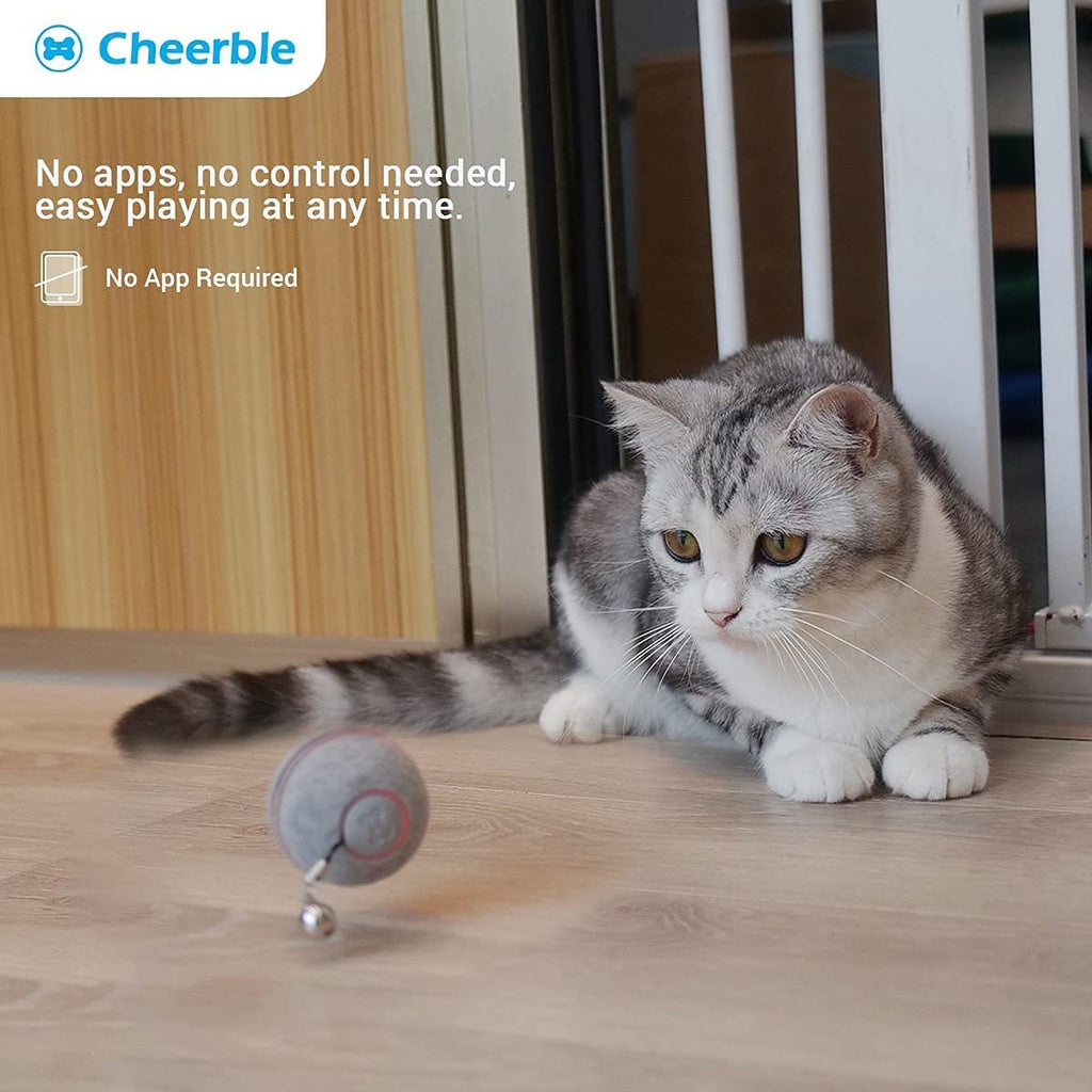 Cheerble USB Charging Bola Mainan Kucing Automatik Automatic Cat Toy Interactive Cat Ball, Rechargeable