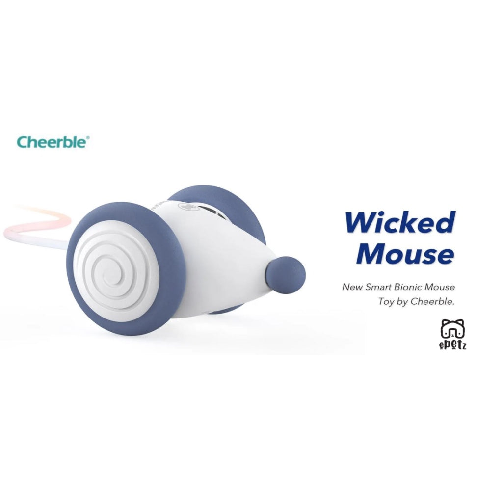 Cheerble USB Charging Mouse Tikus Mainan Kucing Automatik Automatic Cat Toy Interactive Mouse, Rechargeable