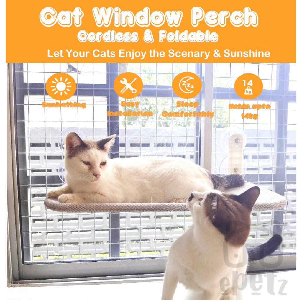 [Ready Stock] ePetz Cat hammock window cat nest sunbathing hanging bed balcony cat nest suction cup type glass hammock