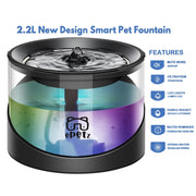 2.2L Drinking Fountain for Dogs/Cats LED Indicator