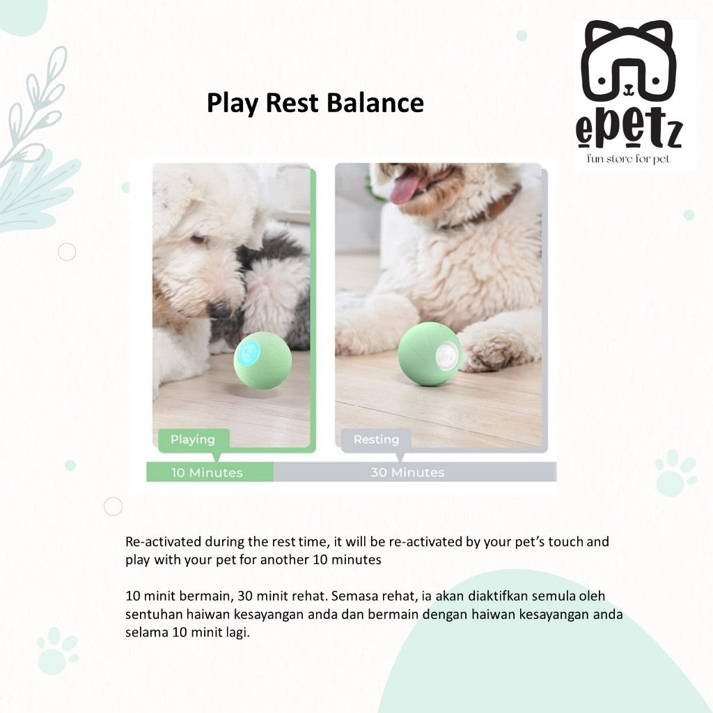 Smart Automatic Interactive Cat Dog Toys Cheerble Wicked Ball PE Cats Dogs Toys Mainan Bola Kucing Anjing Automatik
