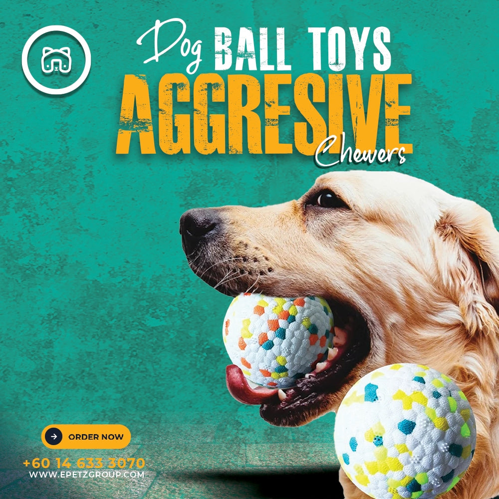 Dog Ball Toys for Aggressive Chewers, Interactive Dog Ball for Large Dogs and Medium Puppy Indestructible Chew Toy Ball