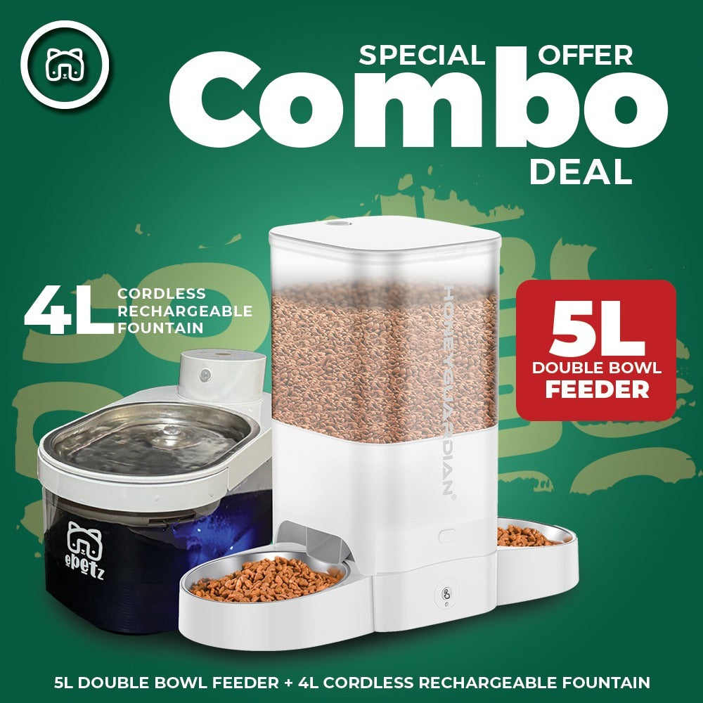 3.5L 5L Honey Guardian Smart Automatic Pet Feeder Dispenser Bekas Tempat Makan Kucing Automatik
