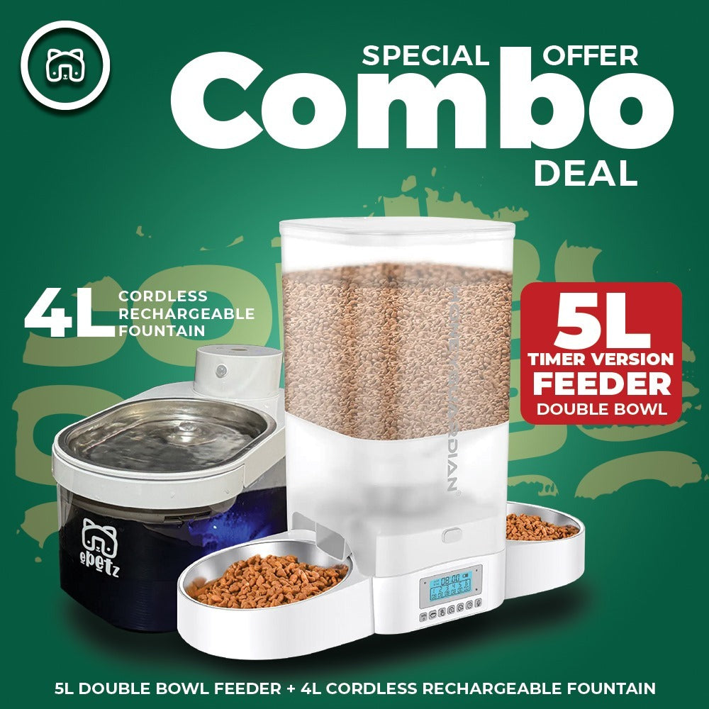 3.5L 5L Honey Guardian Smart Automatic Pet Feeder Dispenser Bekas Tempat Makan Kucing Automatik
