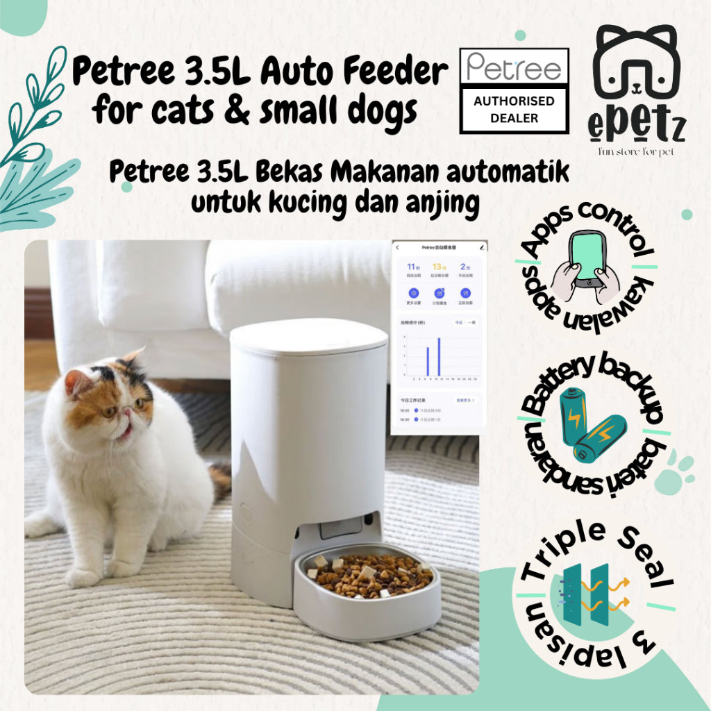 Petree 3.5L WIFI App Control Automatic Food Dispenser