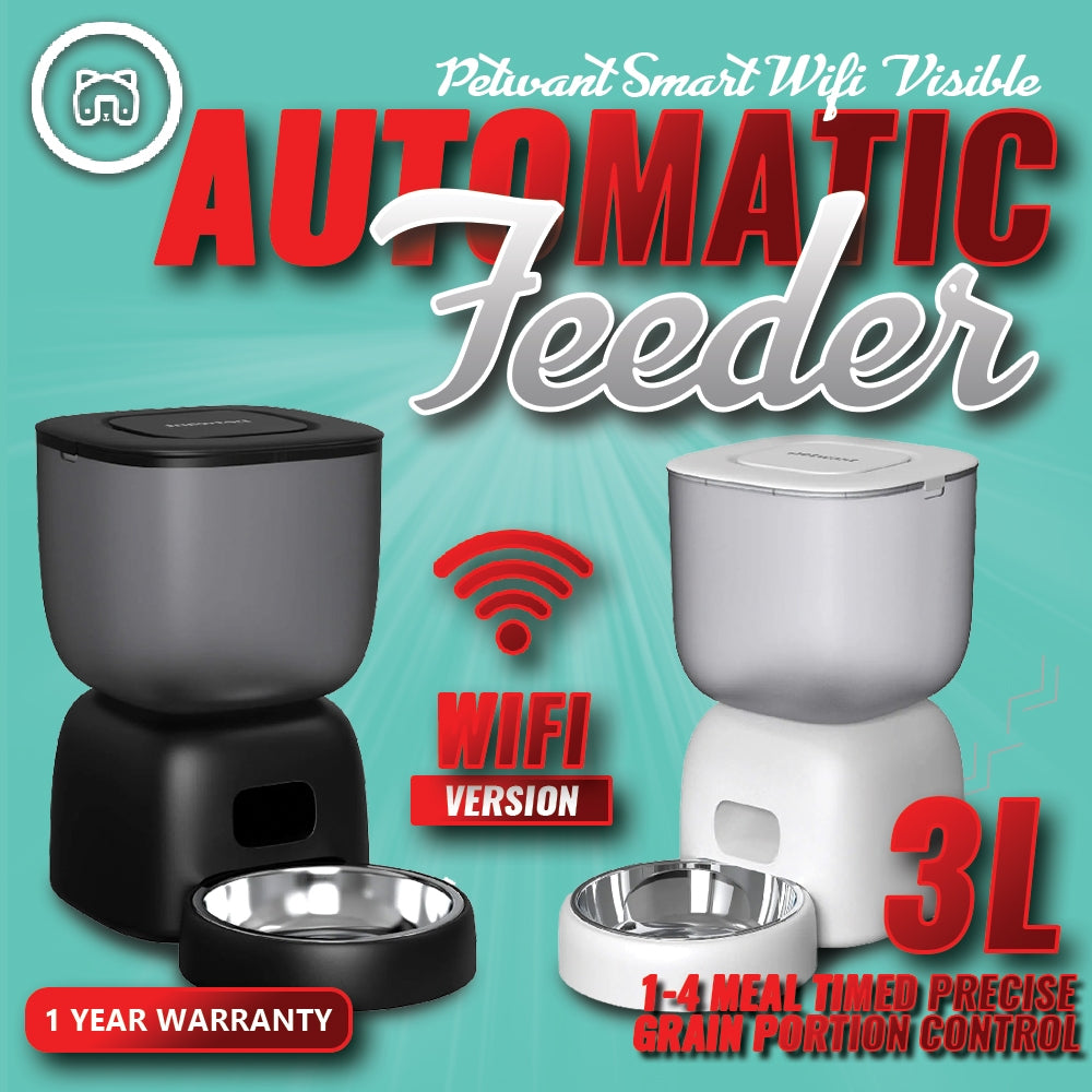 ePetz Petwant Smart WIFI 3L Visible Cat Dog Feeders Auto Pet Dry Food Dispenser Bekas Makan Kucing Automatik App Control