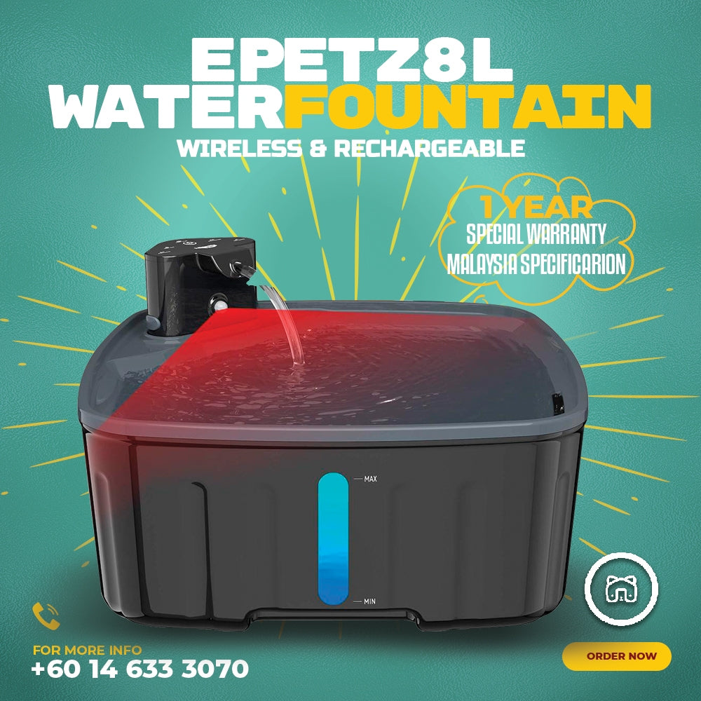 ePetz 8L Large Automatic Rechargeable Sensor Battery Water Fountain