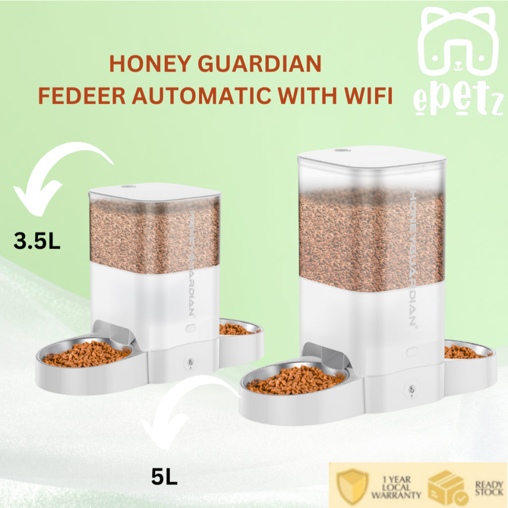 HG 3.5L 5L Honey Guardian Smart Automatic Pet Feeder Dispenser With App