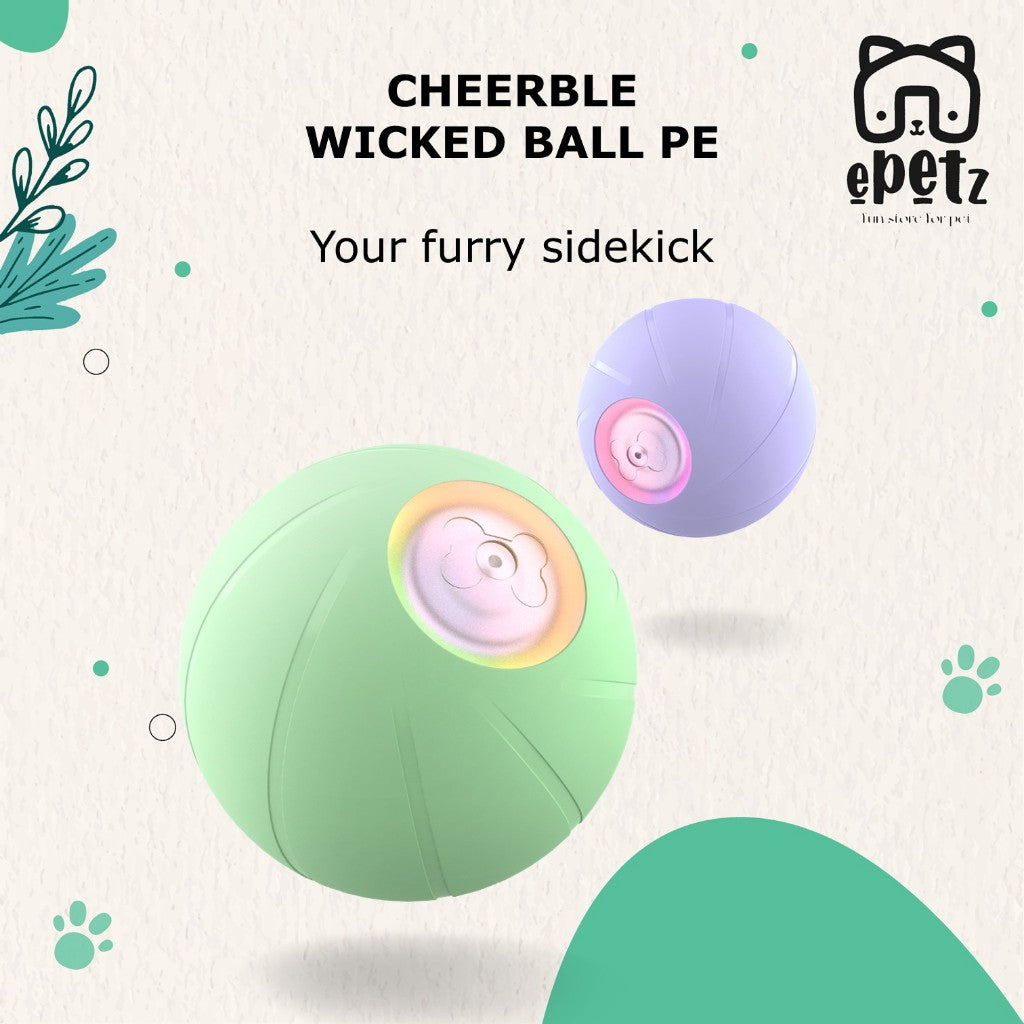 Smart Automatic Interactive Cat Dog Toys Cheerble Wicked Ball PE Cats Dogs Toys Mainan Bola Kucing Anjing Automatik
