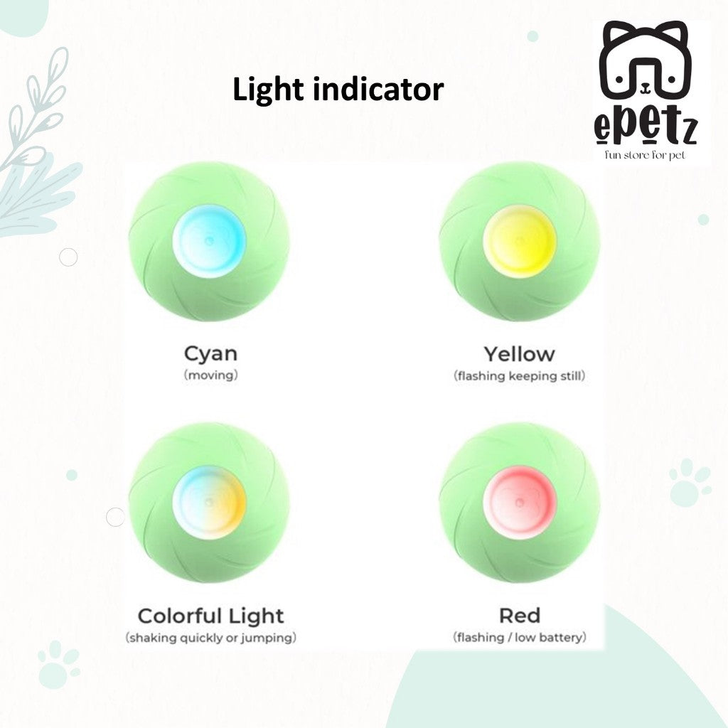 Smart Automatic Interactive Cat Dog Toys Cheerble Wicked Ball PE Cats Dogs Toys Mainan Bola Kucing Anjing Automatik