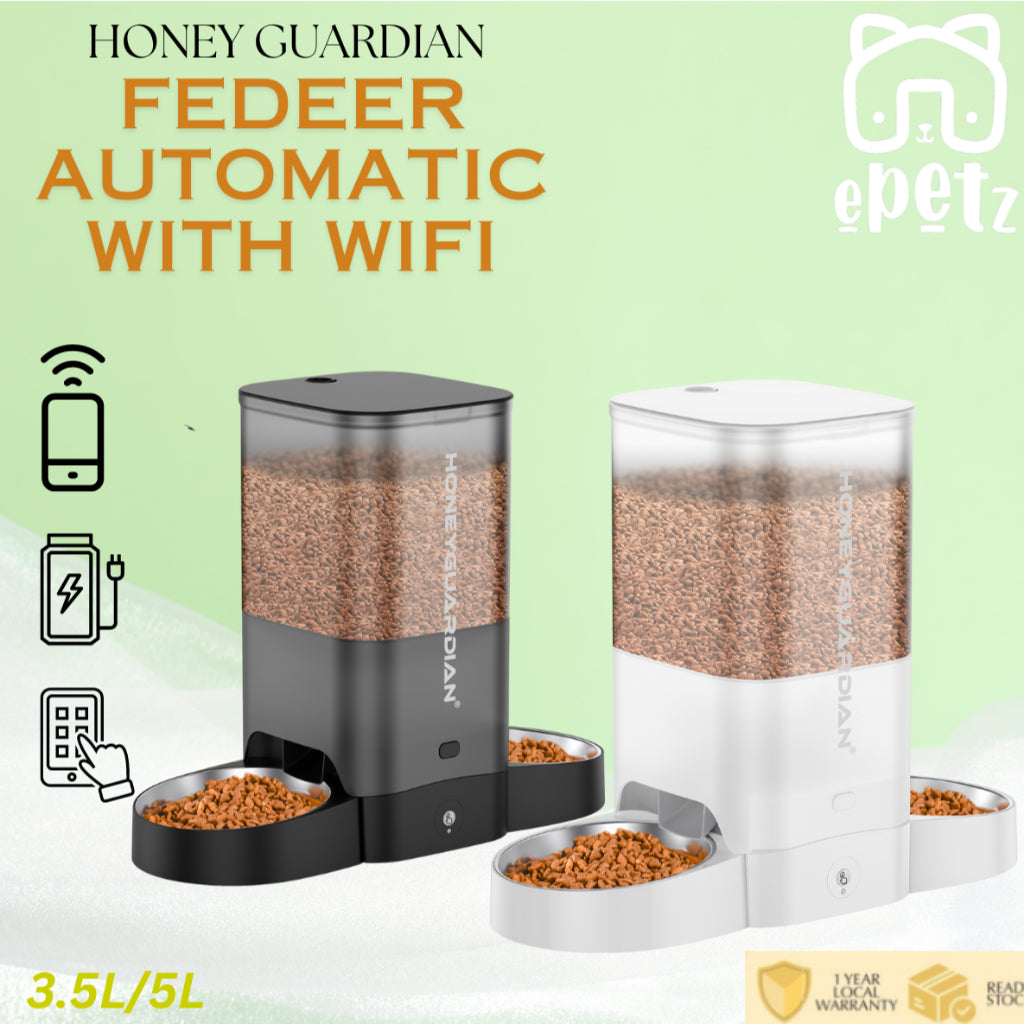 HG 3.5L 5L Honey Guardian Smart Automatic Pet Feeder Dispenser With App