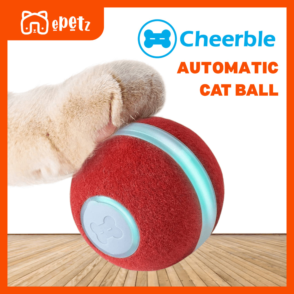 Cheerble USB Charging Bola Mainan Kucing Automatik Automatic Cat Toy Interactive Cat Ball, Rechargeable