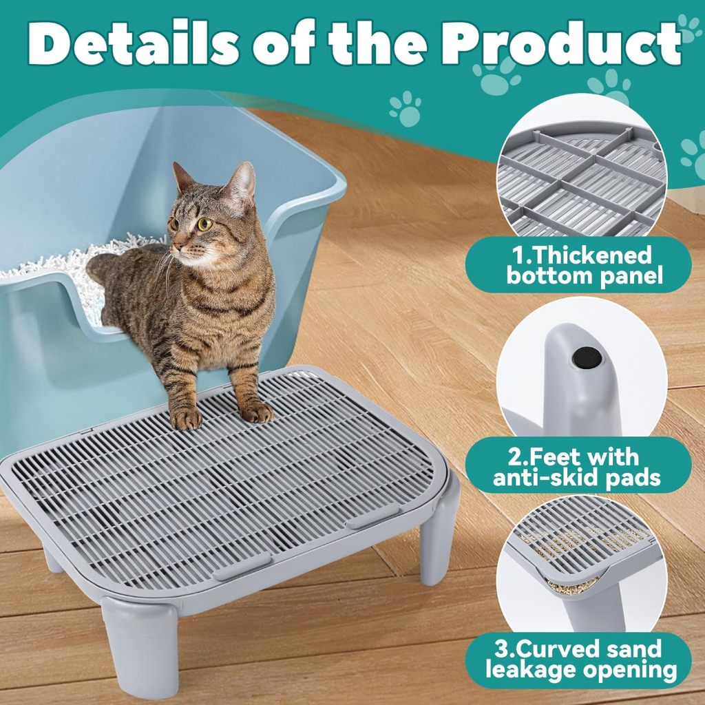 ePetz Multipurpose cat Ramp for Litter Box Elevated Cat Litter Ramp for Cat