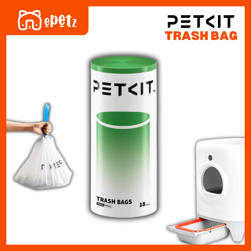 PETKIT Replacement Trash Bag Waste Bag for PuraMax 2/PUROBOT Max Pro Automatic Cat Litter Box-1 Roll(18 count)
