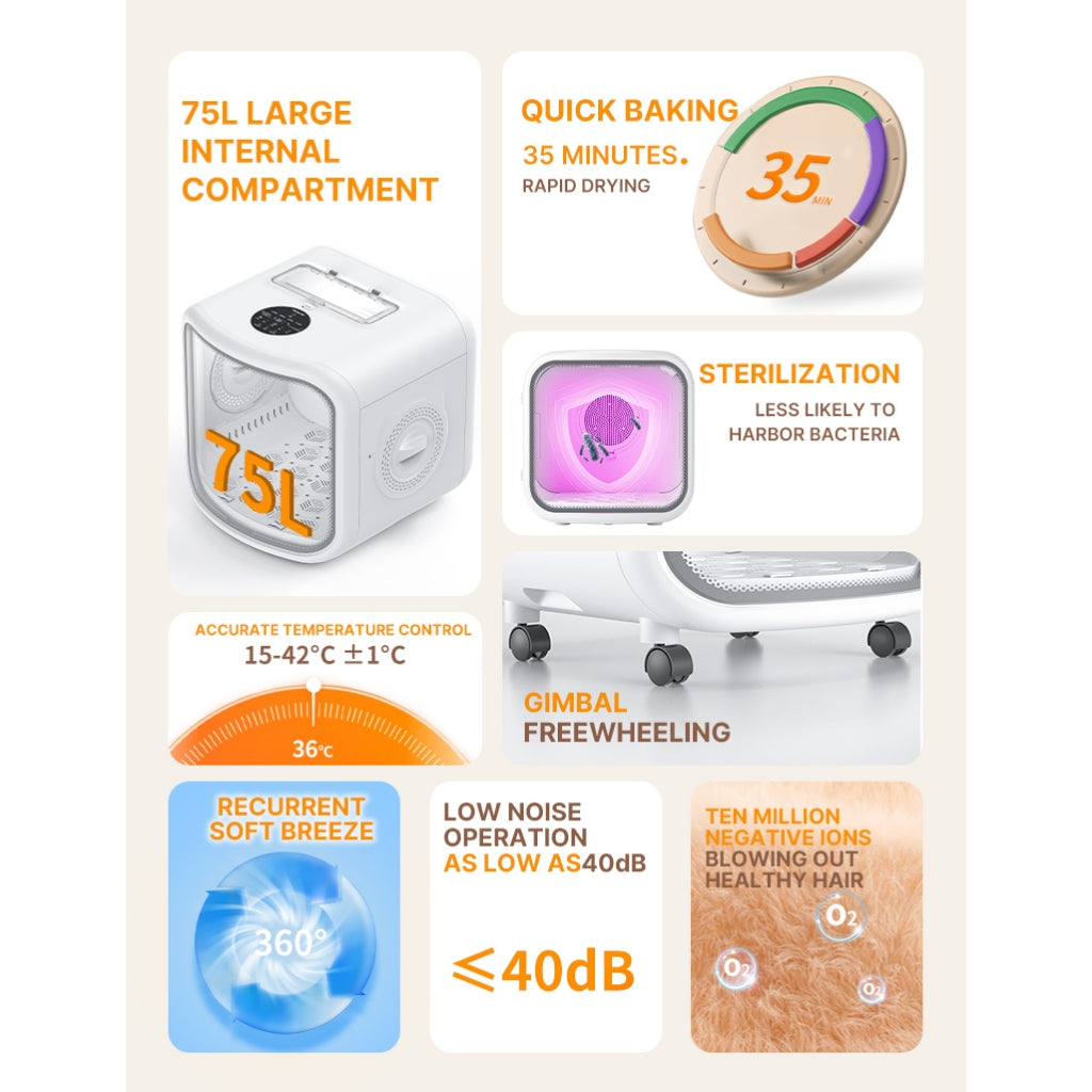 ePetz 75L/20kg PetSuper Smart Pet Dryer