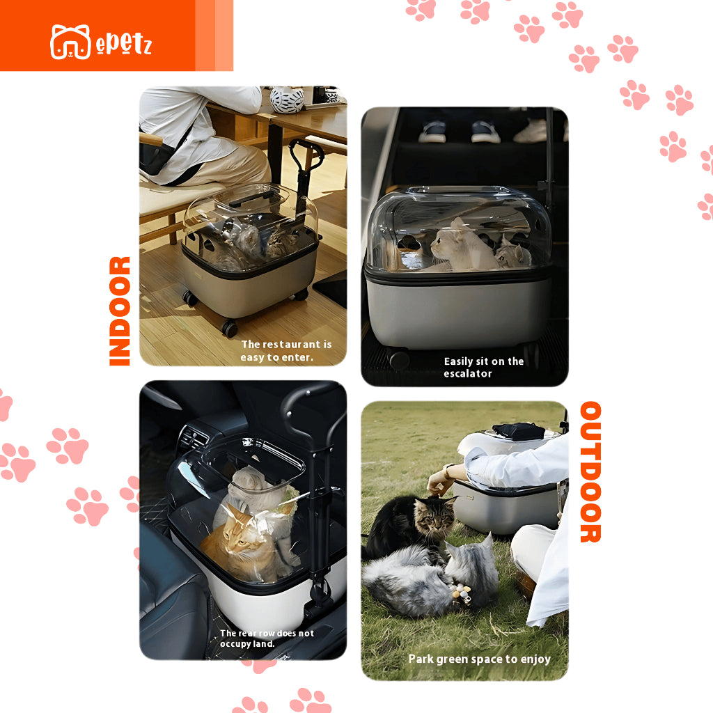 Stroller MOOQU Pet Cart Extra Large Trolley Box