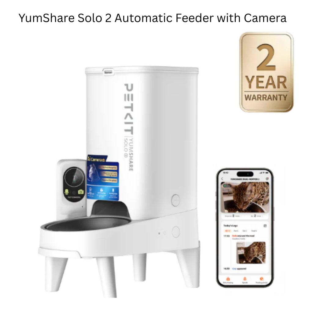 ePetz PETKIT Yumshare Solo 2 Automatic Pet Feeder w/ Camera | Bekas Makanan Haiwan Automatik