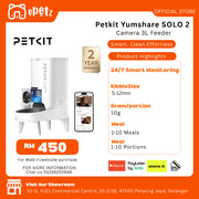 ePetz PETKIT Yumshare Solo 2 Automatic Pet Feeder w/ Camera | Bekas Makanan Haiwan Automatik