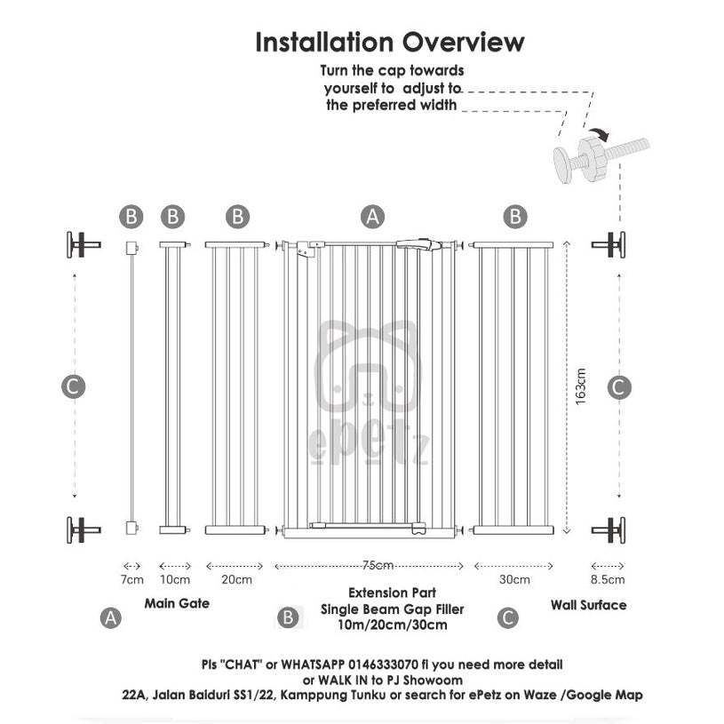 Pet Safety Gate Extra Tall For Cats and Dogs